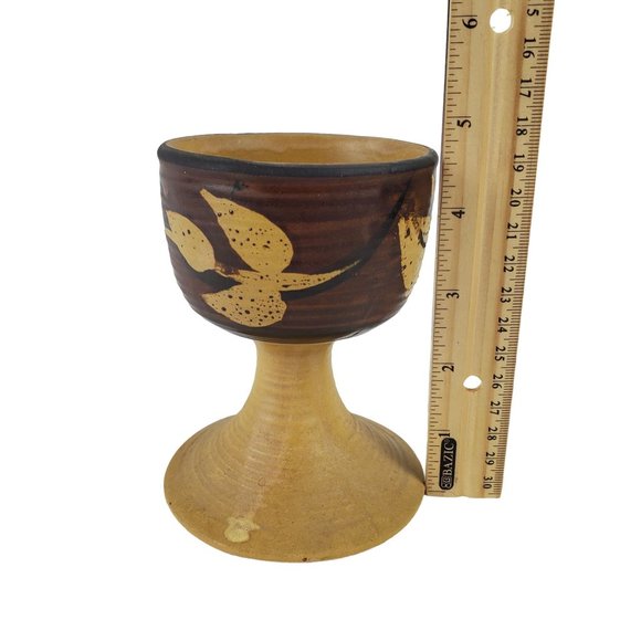 Bennett Welsh MCM Vintage Pacific Stoneware Pottery Goblet Cup 1972 Signed - Picture 7 of 7